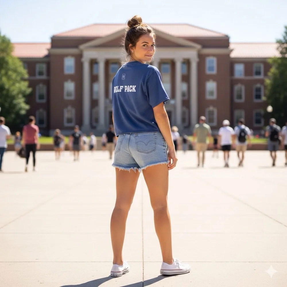 UNR Wolf Pack Cropped Tee XL Vintage‑Inspired blue - Picture 2 of 6